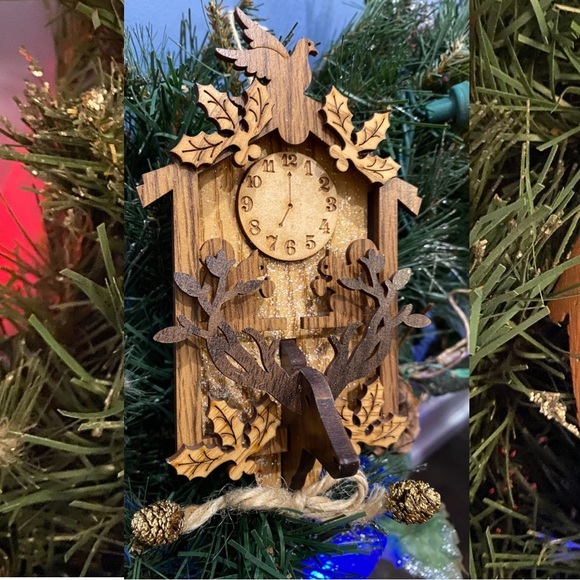 BLACK FOREST Germany | Wooden Cuckoo Clock Christmas Ornament | holiday - Picture 1 of 11